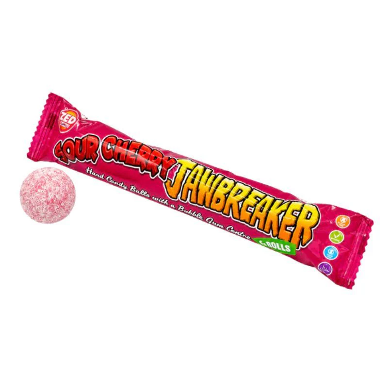 24 x Zed Candy Sour Cherry Jawbreaker 6 Ball Pack, 49.6g - Image 2