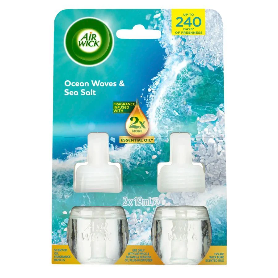 Air Wick Essential Oil Ocean Waves & Sea Salt Plug-in Twin Refill (2x19ml)