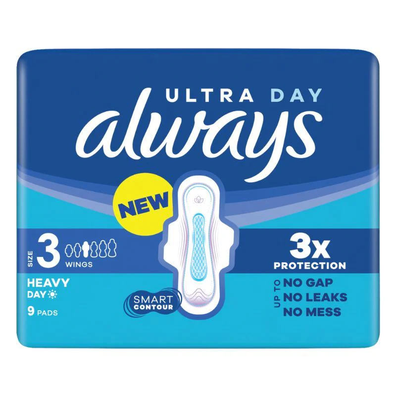 Always Sanitary Towels Ultra Day Size 3 Wings (9's)