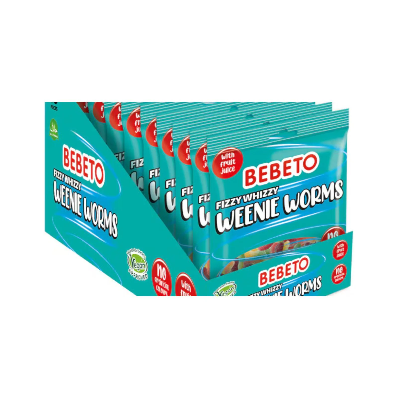 Bebeto Fizzy Whizzy Weenie Worms 150g (Box of 10)