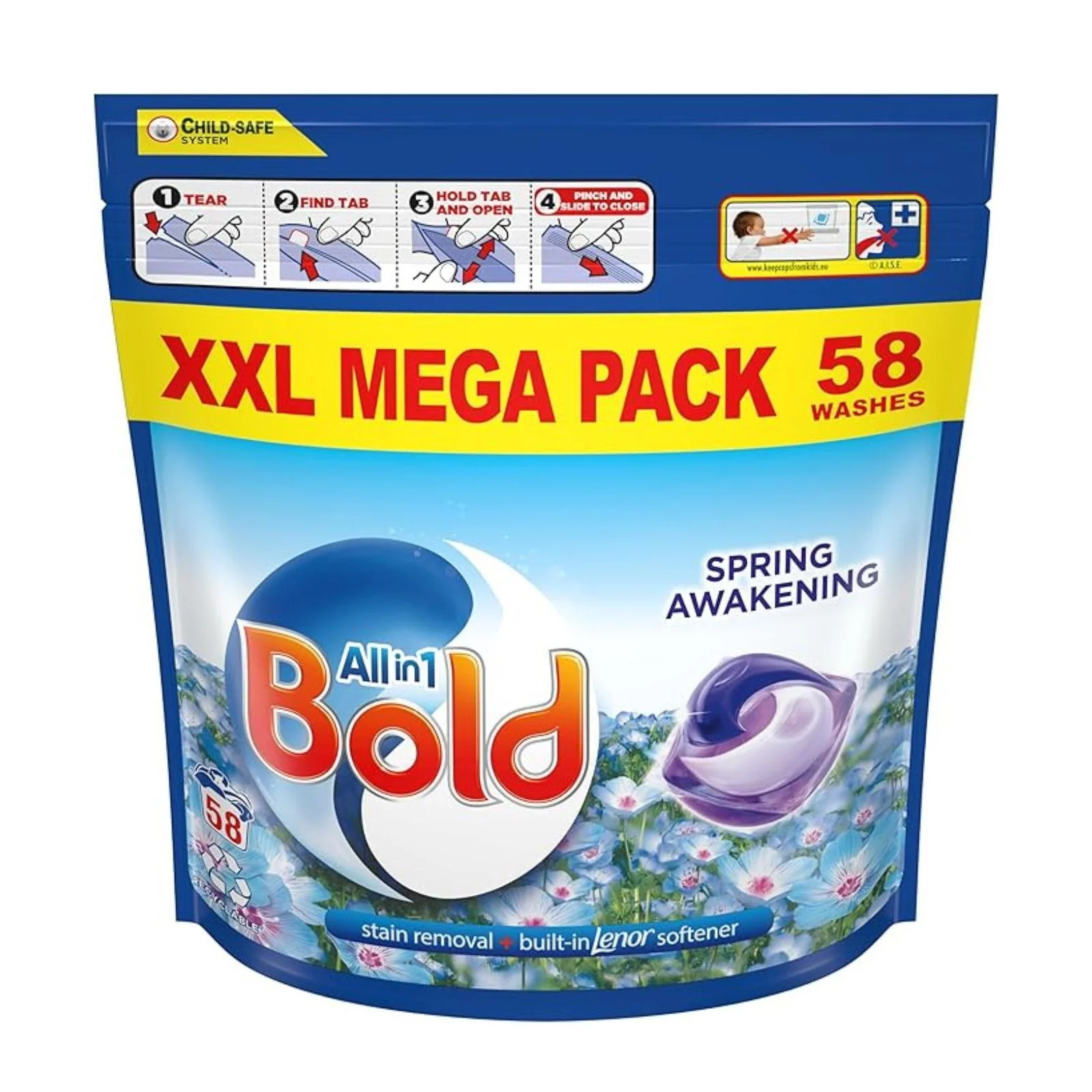 Bold All-in-1 Pods  Washing Capsules Spring Awakening 58 Washes