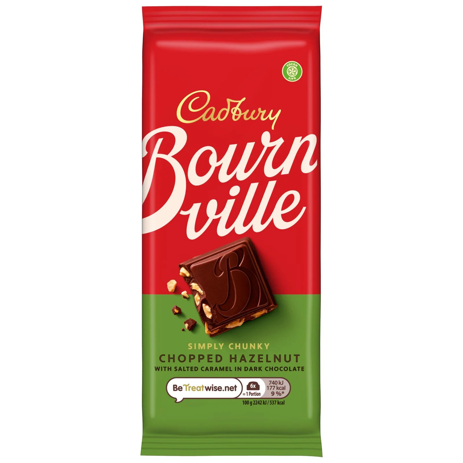 Cadbury Bournville Caramel Hazelnut Chocolate Bar (18 x 100g) - Image 2
