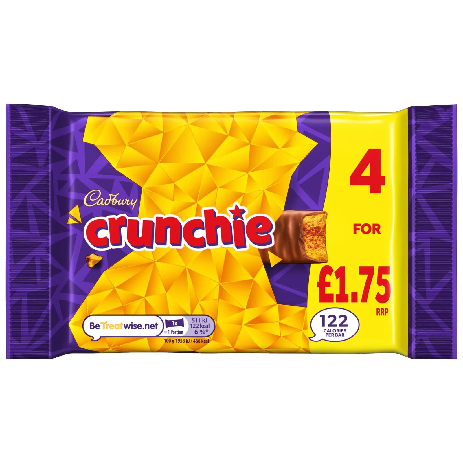 Cadbury Crunchie Chocolate Bar 4 Pack (10 x 104.4g) - Image 2