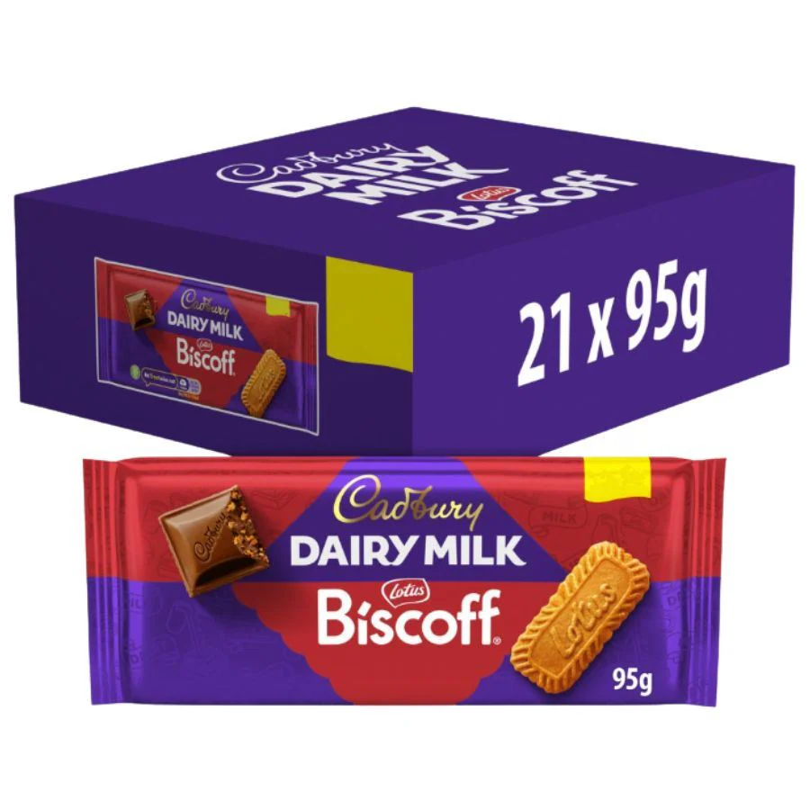 Cadbury Dairy Milk Biscoff Chocolate Bar (21 x 95g)