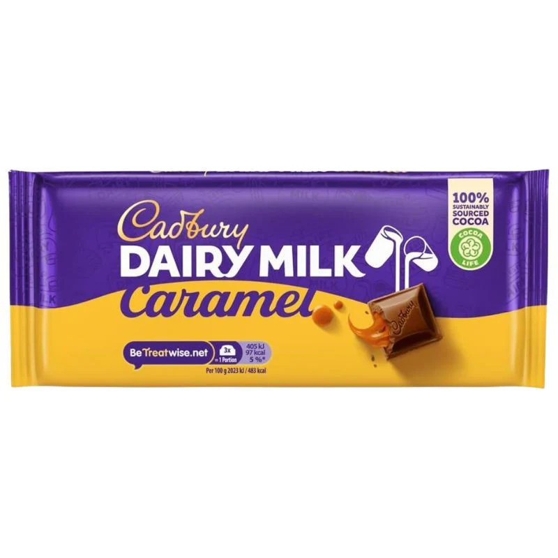 Cadbury Dairy Milk Caramel Chocolate Bar (16 x 120g) - Image 2