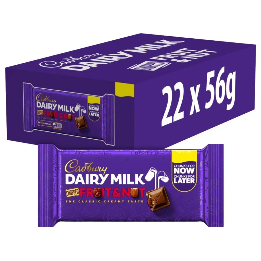 Cadbury Dairy Milk Fruit & Nut Chocolate Bar (22 x 56g)