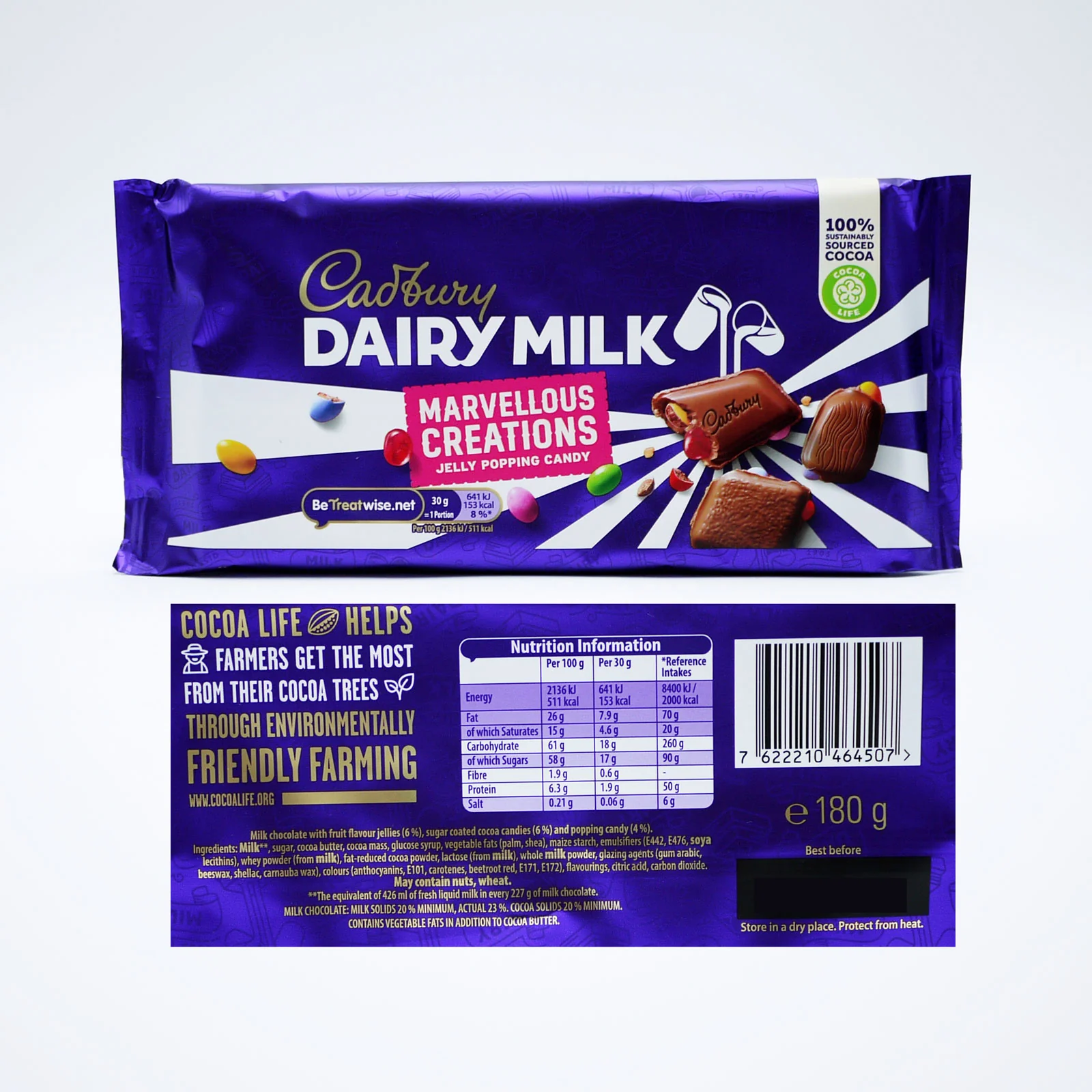 Cadbury Marvellous Creations Jelly Popping Candy Chocolate Bar 180g - Image 2