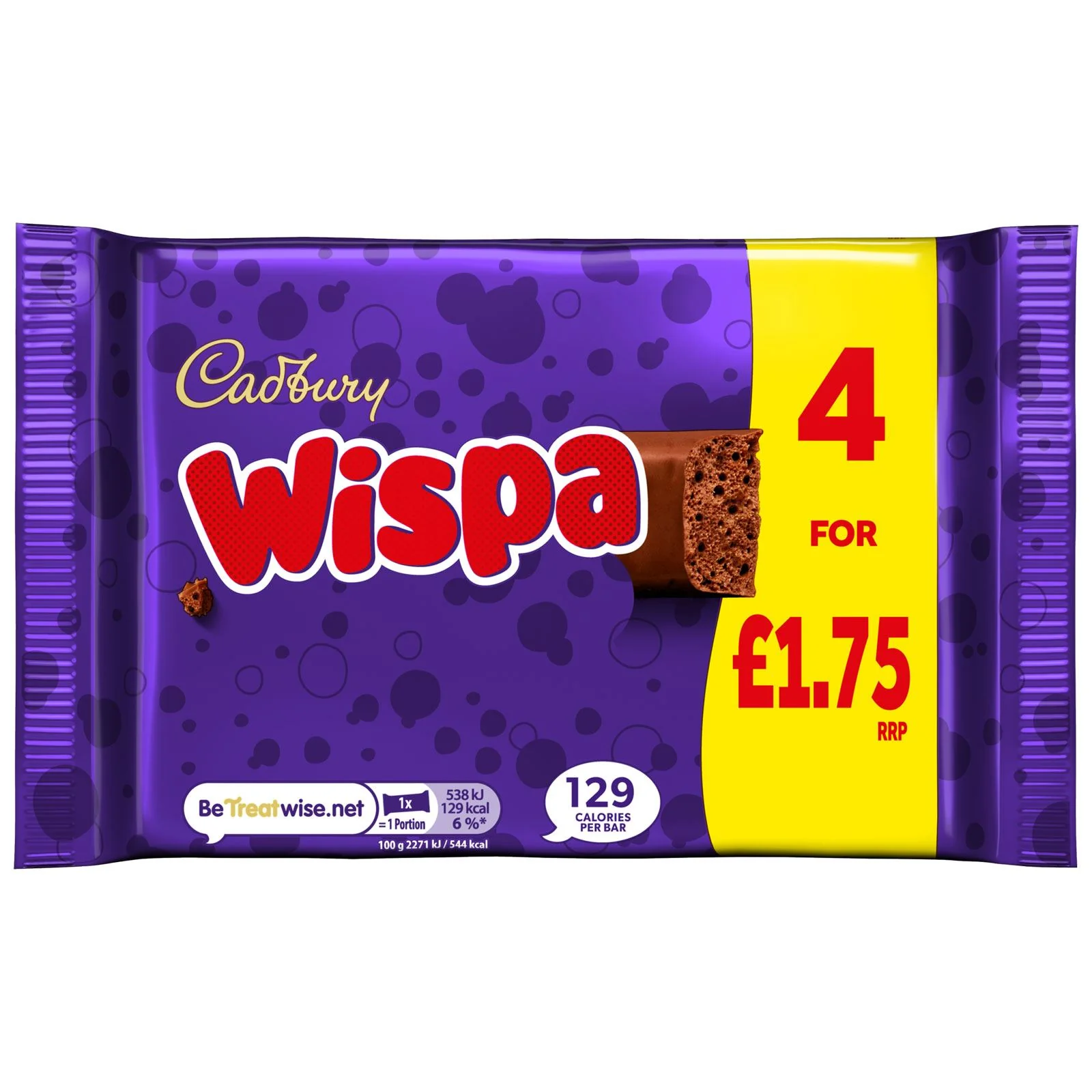 Cadbury Wispa Chocolate Bar, 4 Pack (11 x 98.4g) - Image 2