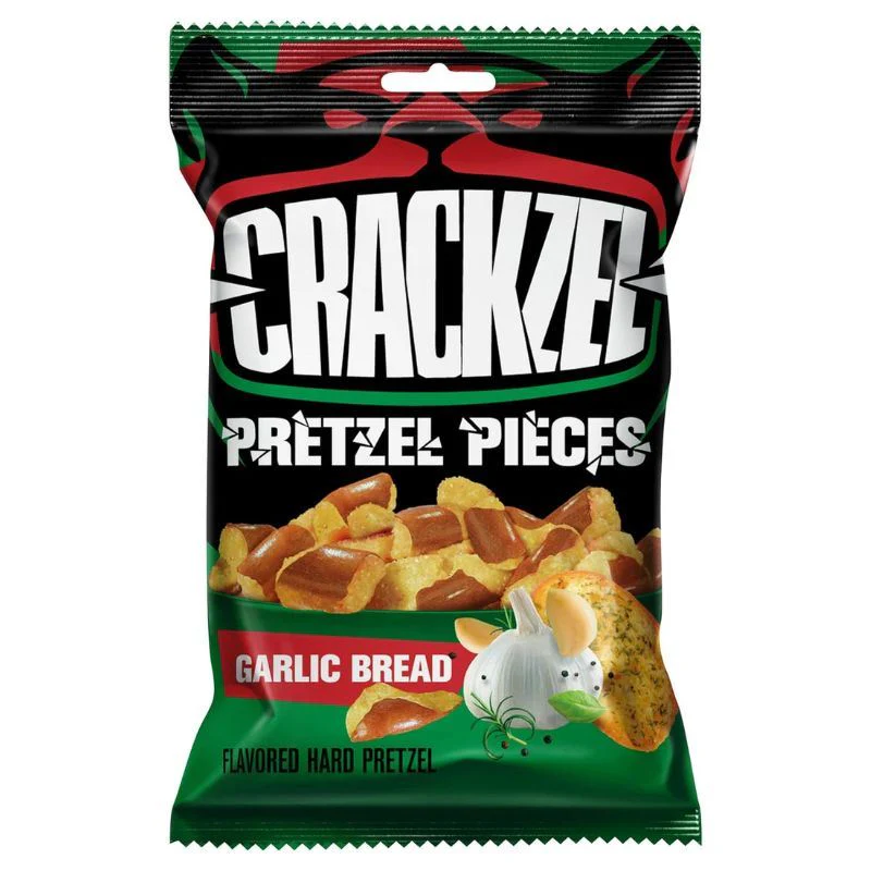 Crackzel Pretzel Pieces Garlic Bread Flavour (24 x 85g) - Image 2
