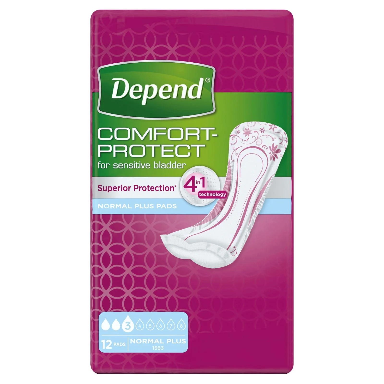 Depend Normal Plus Incontinence Pads, 12s