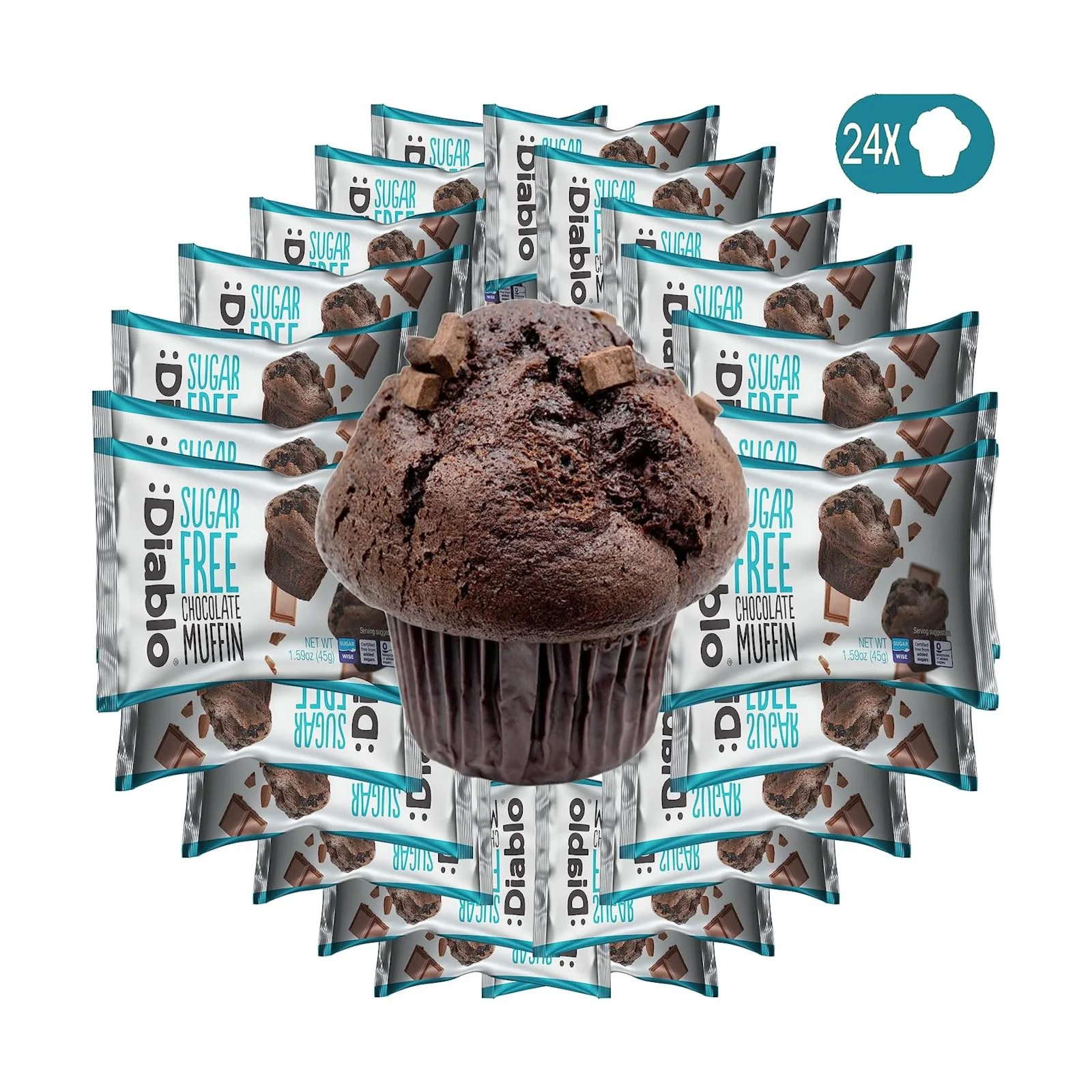 Diablo Sugar-free Chocolate Muffin 45 g (Box of 24) - Image 2