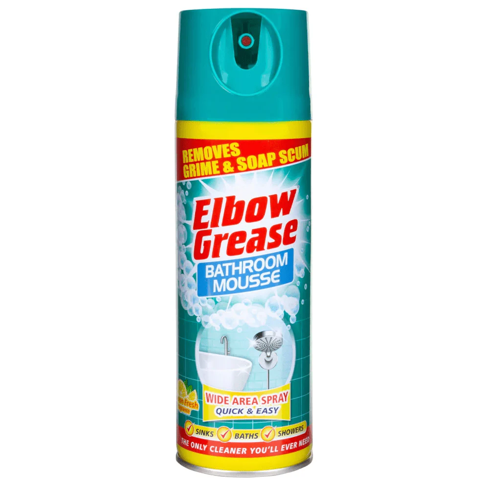 Elbow Grease Lemon Zest, Hawaiian Fresh & Berry Blast Bathroom Mousse Spray Mixed (3 x 400ml) - Image 2