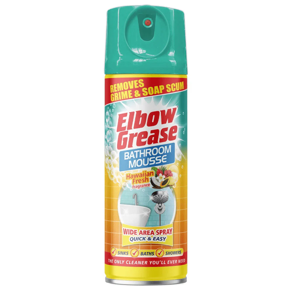 Elbow Grease Lemon Zest, Hawaiian Fresh & Berry Blast Bathroom Mousse Spray Mixed (3 x 400ml) - Image 3