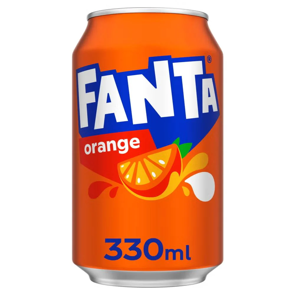 Fanta Orange Flavoured Soda Cans (24 x 330ml) - Image 2