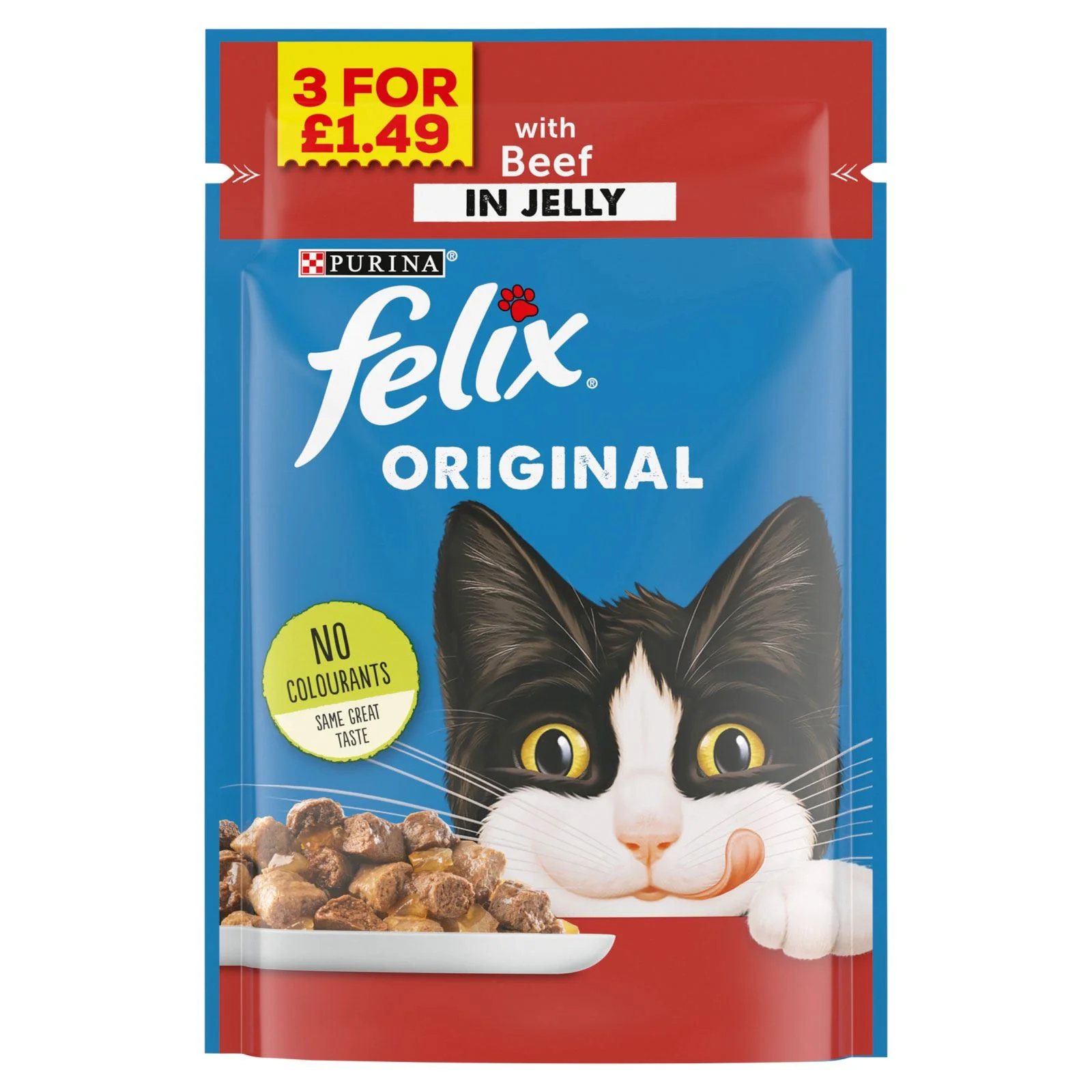 Felix Original Cat Pouch Beef jelly 100g (Box of 20) - Image 2
