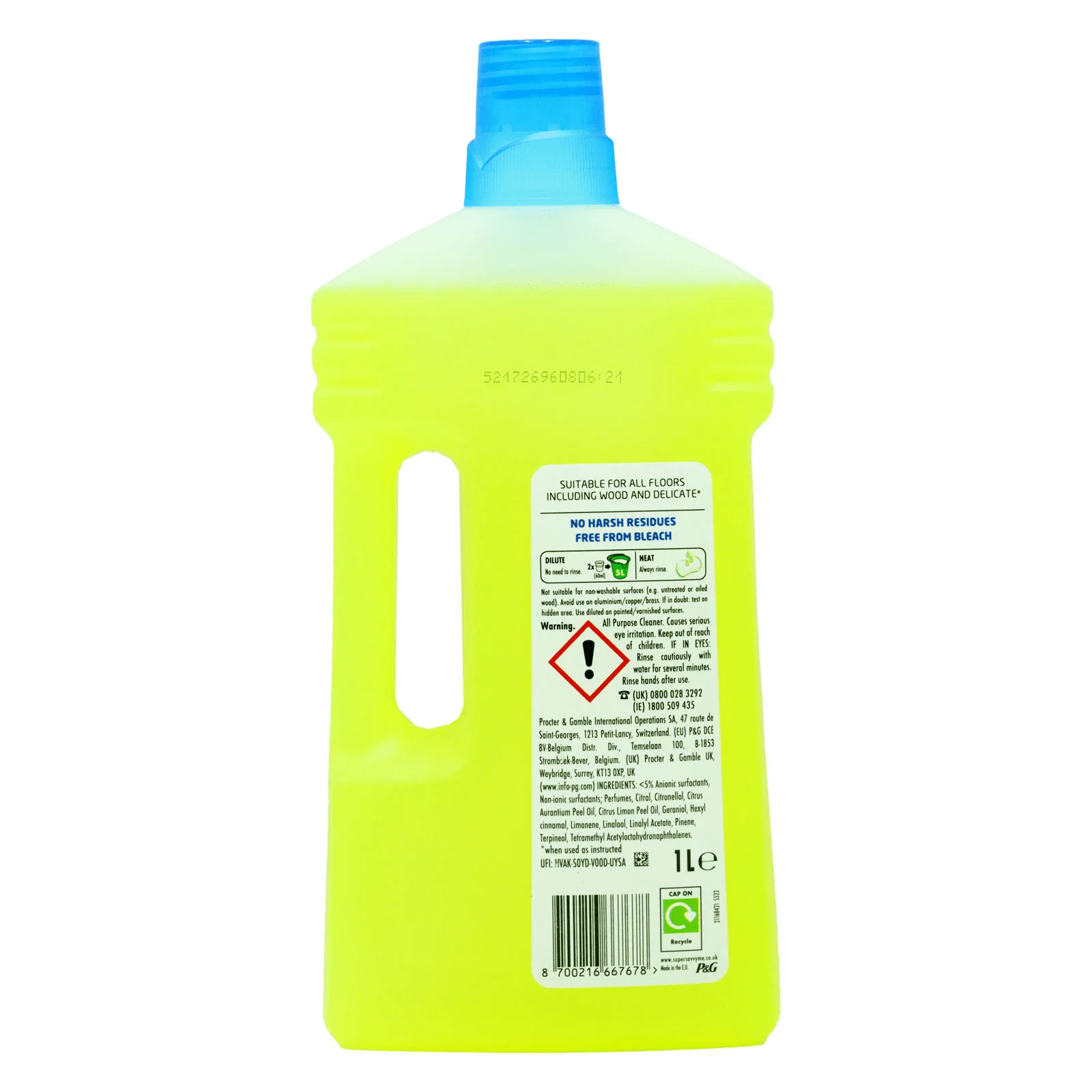 Flash Multi-purpose Floor Liquid Cleaner Fresh Lemon (1L) - Image 2