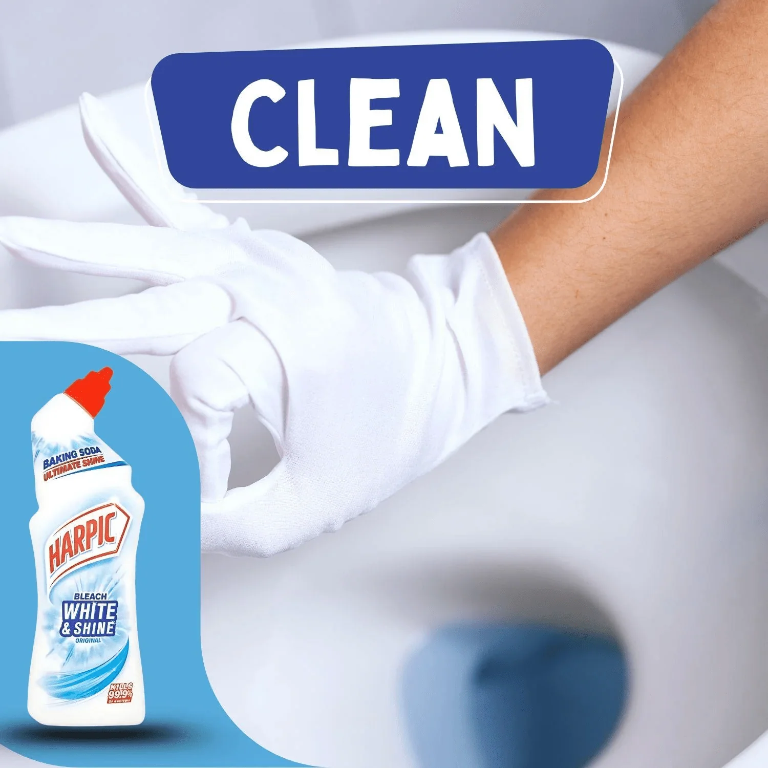Harpic White And Shine Toilet Cleaner Original Bleach (750ml) - Image 4