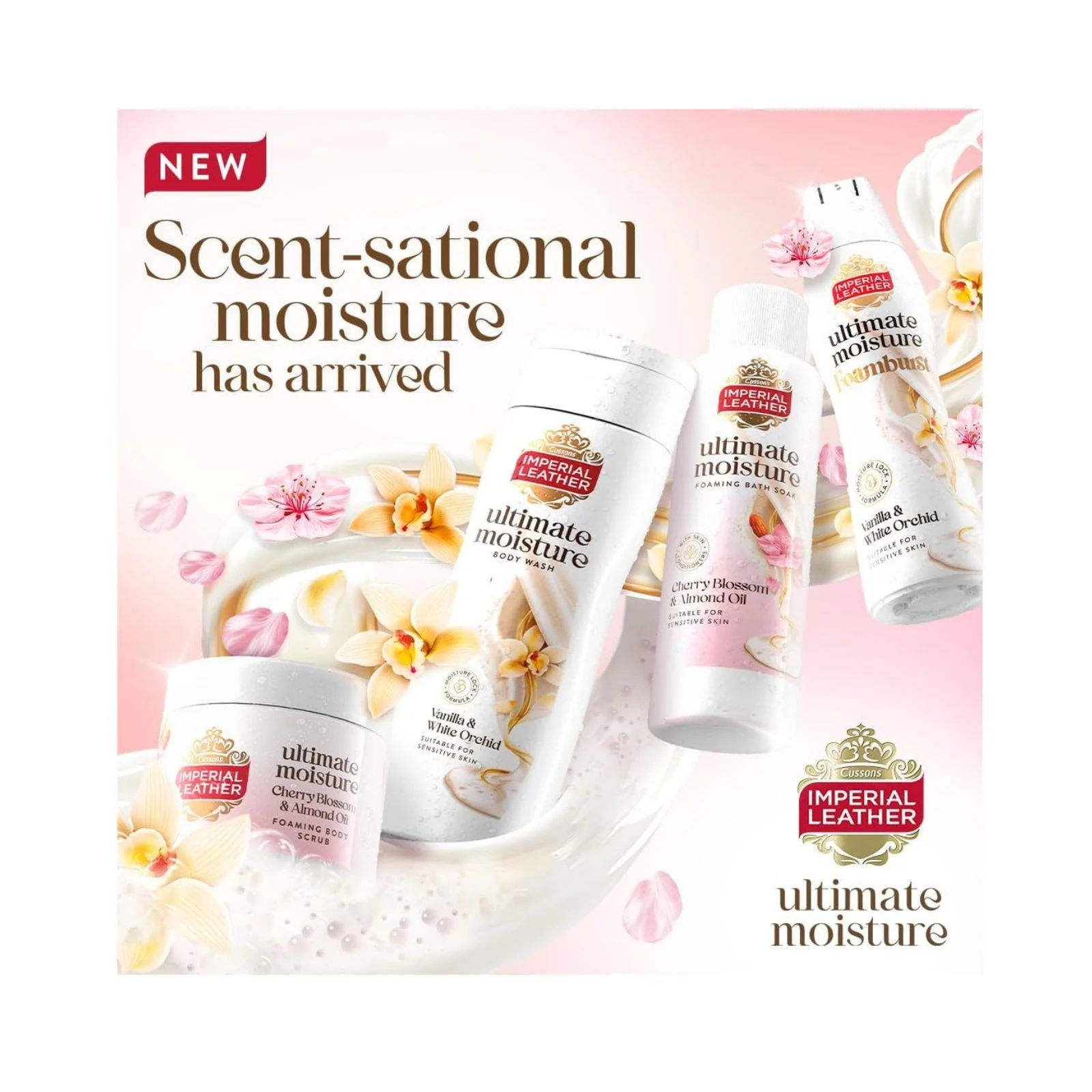 Imperial Leather Ultimate Moisture Cherry Blossom & Almond Oil Foaming Bath Soak, 450ml - Image 5