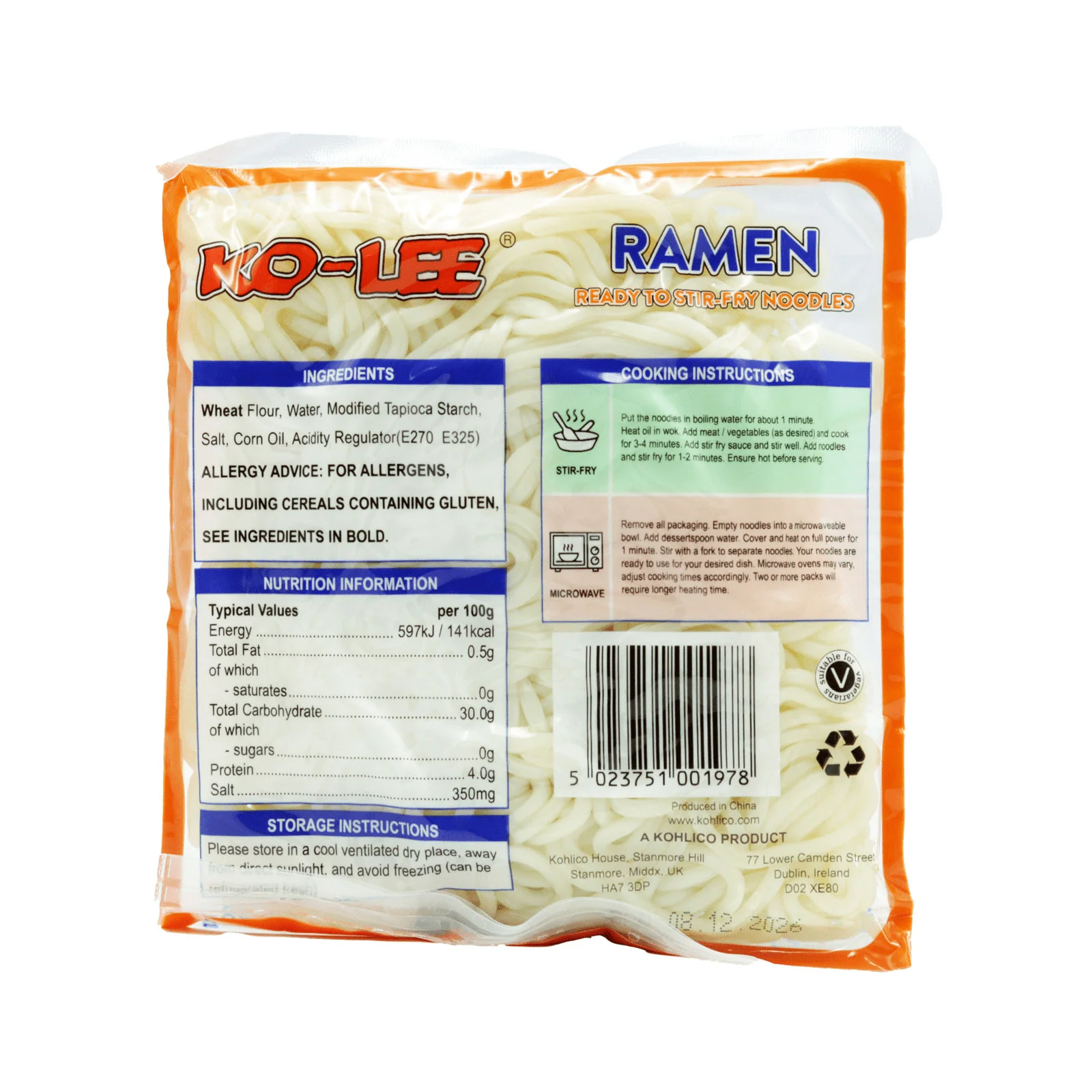 Ko-Lee Ramen Ready To Stir-Fry Noodles (10 x 180g) - Image 3