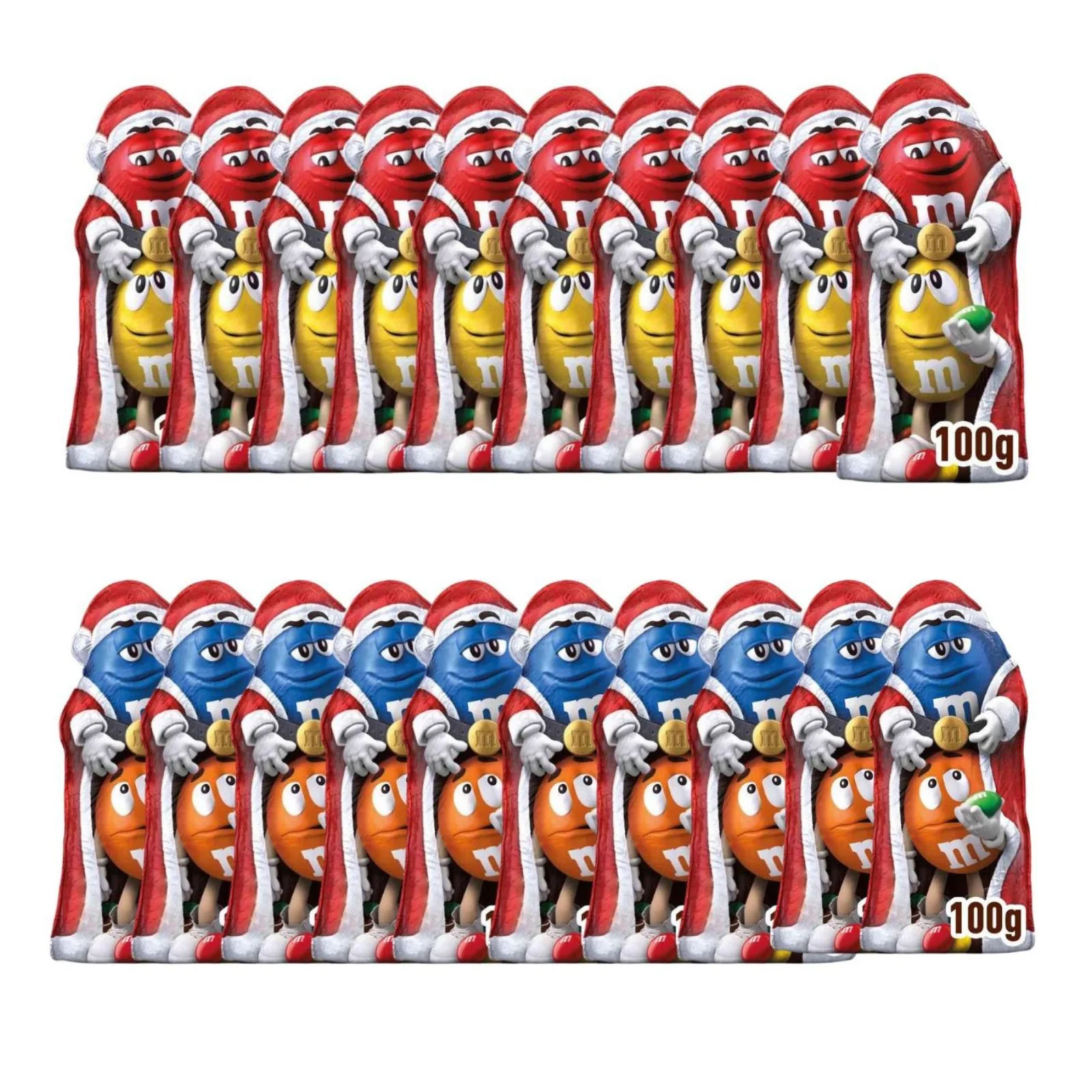 M&M’s Milk Chocolate Christmas Santa Hollow Shape with Mini Chocolate M&M’s 100g (Box of 20)