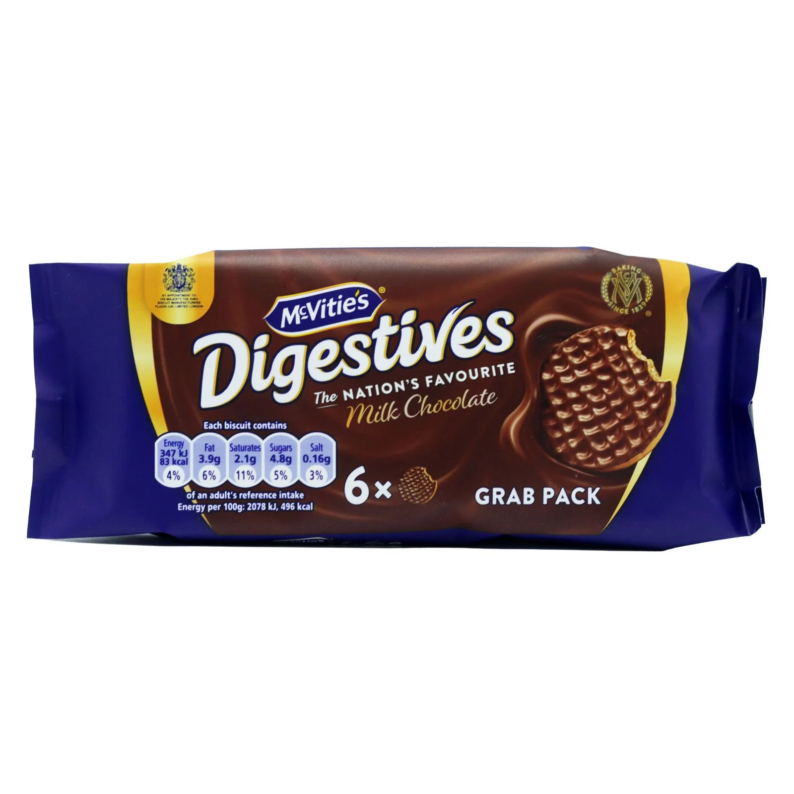 McVitie's Digestives Milk Chocolate Biscuits Grab Pack (10 x 100g) - Image 2