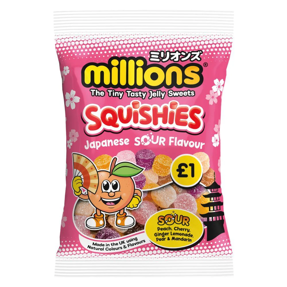 Millions Squashies Japanese Sour Flavour Bag (12 x 100g) - Image 2