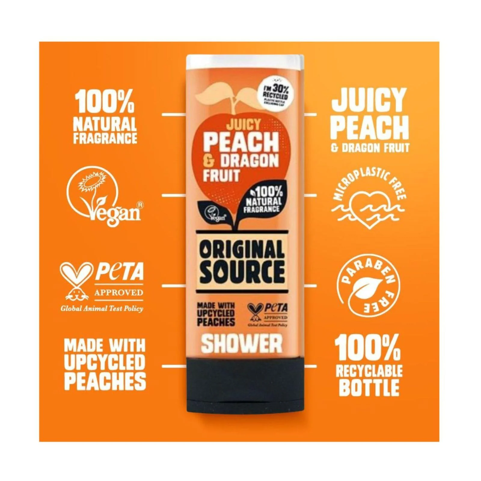 Original Source Juicy Peach & Dragonfruit Shower Gel 400ml - Image 3