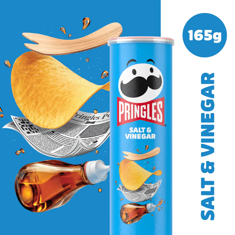 Pringles Salt & Vinegar Sharing Crisps (6 x 165g) - Image 3