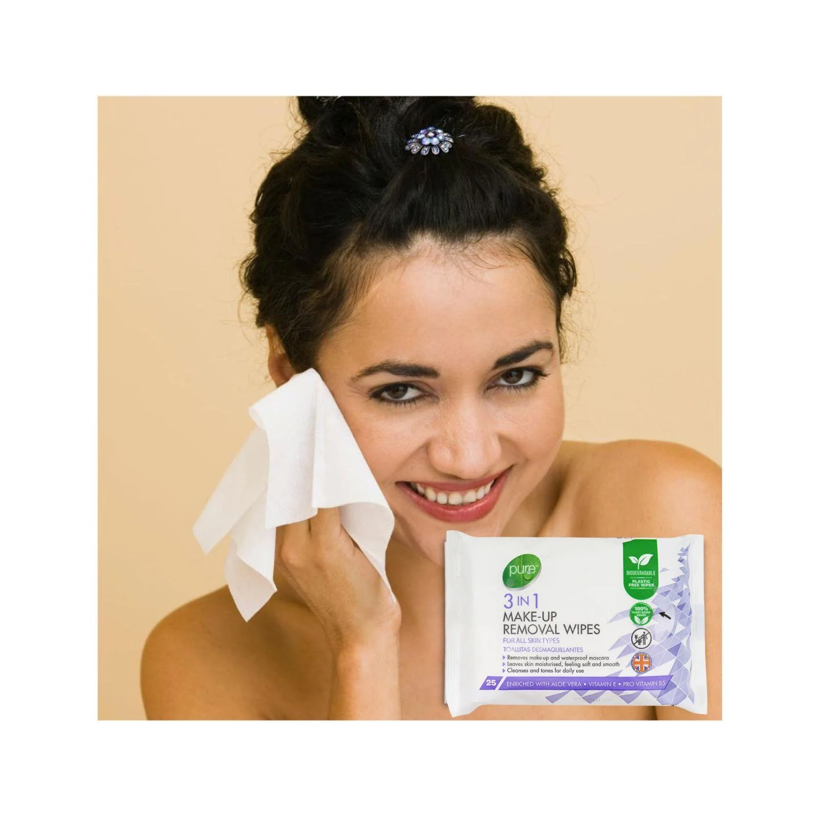 Pure 3-In-1 Make-Up Removal Wipes 25s - Image 2