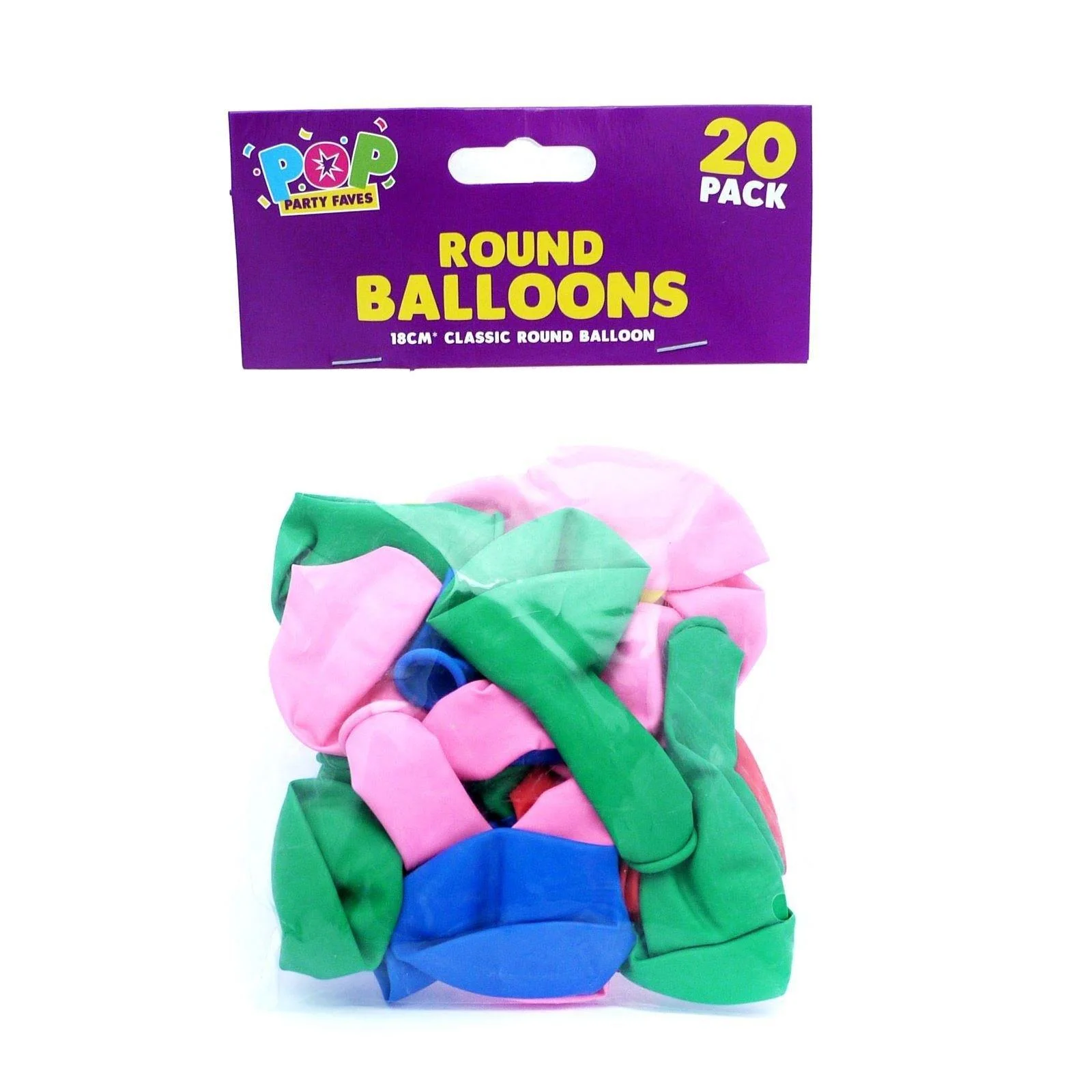 Round 18 cm Balloons Round 20 Pack