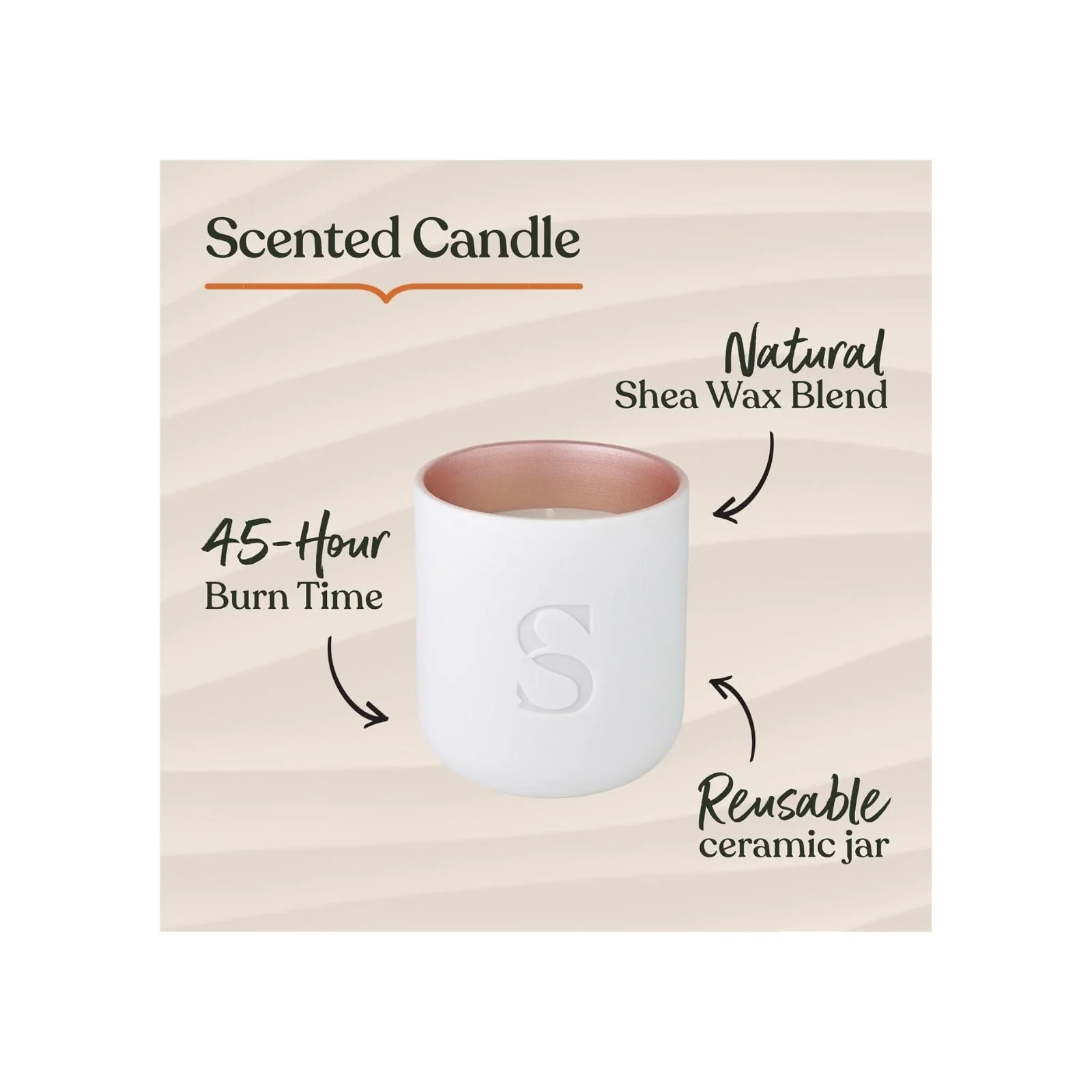Sanctuary Spa Lily and Rose Scented Candle Natural Shea Wax 260g - Image 2