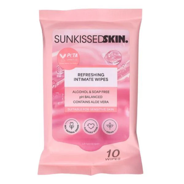 Sunkissed Skin Refreshing Intimate Cleansing Wipes, 10s