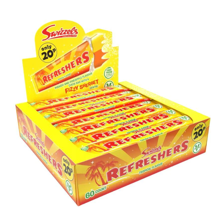 Swizzels Refreshers Tropical Flavour Gummy Bar (60 x 18g)