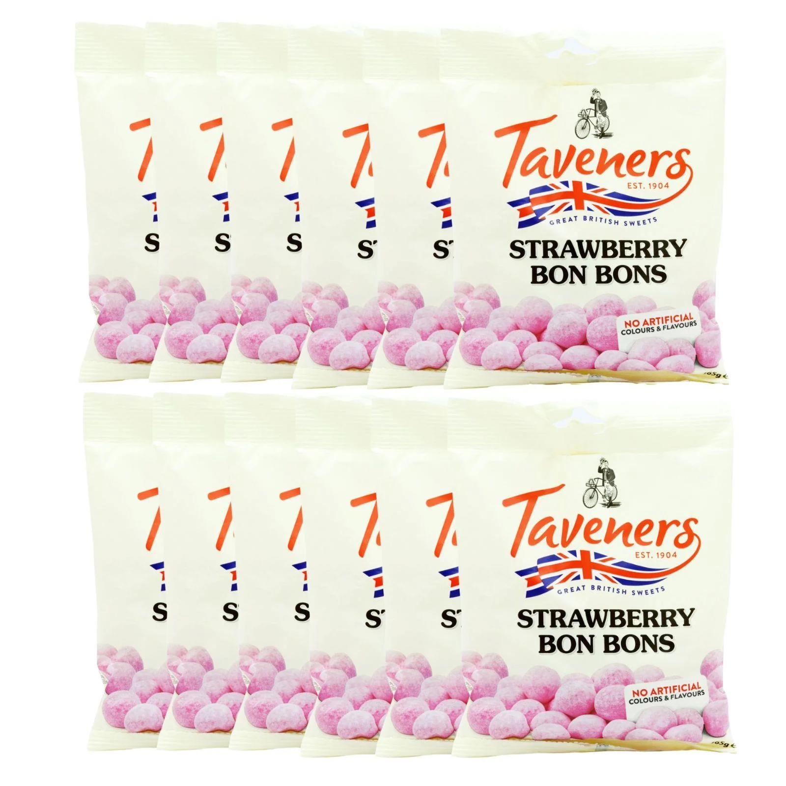 Taveners Strawberry Bon Bons 165g (Box of 12) - Image 2