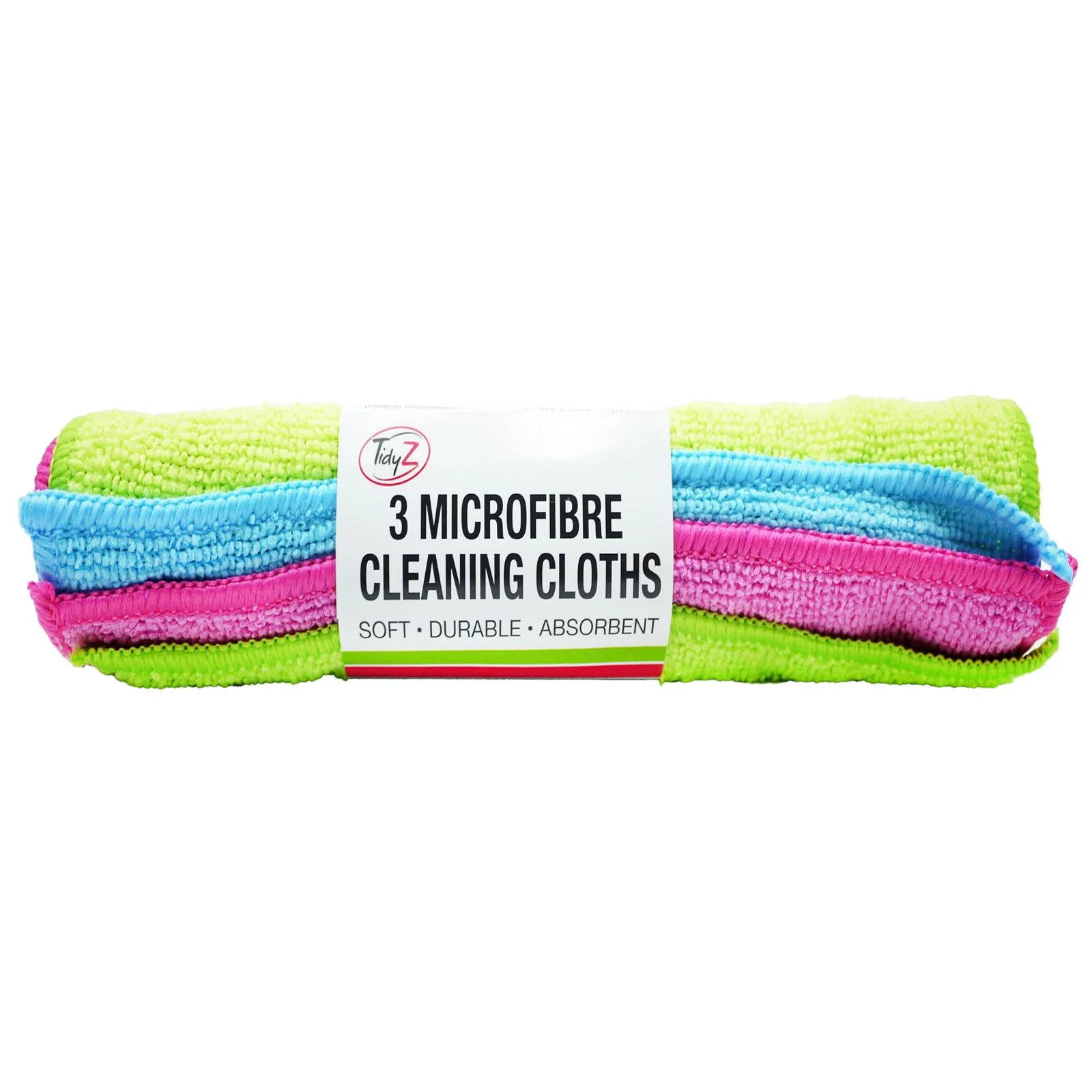 Tidyz Microfibre Cleaning Cloths- Soft Durable & Absorbent- 3 Pack