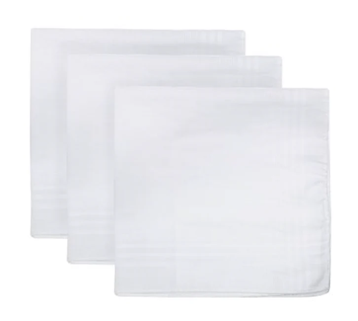 Tom Franks Mens Plain Handkerchiefs, 3 Pack - Image 2